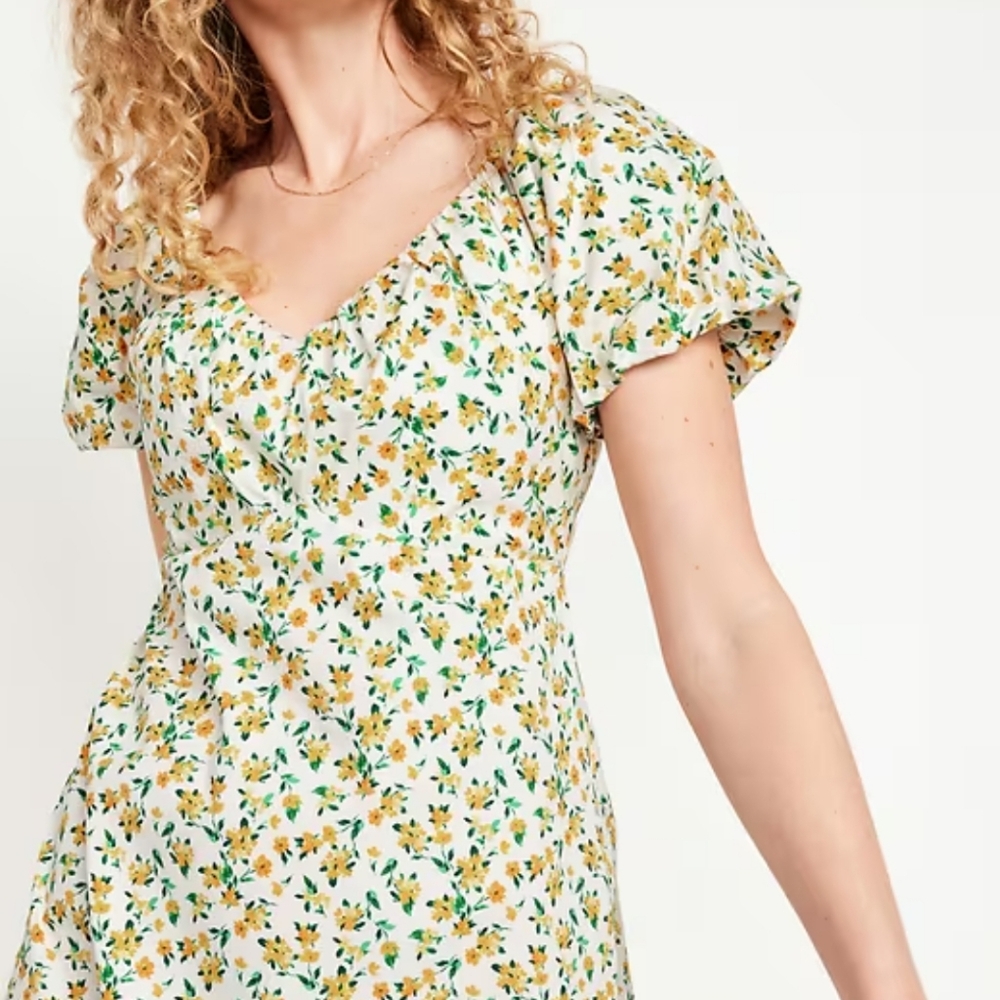 Old Navy Yellow Floral Dress